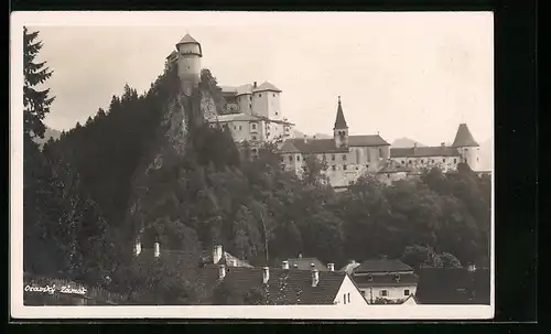 AK Oravsky Zámok, Teilansicht mit Burg