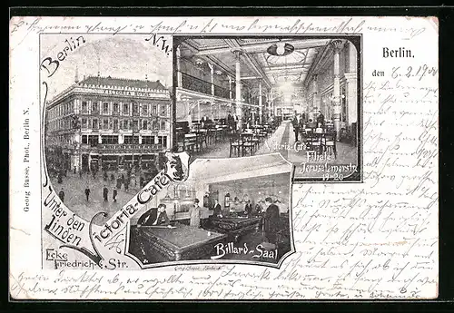 AK Berlin, Victoria-Café mit Billard-Saal