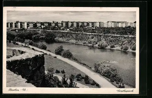 AK Berlin-Wedding, Goethepark aus der Vogelschau