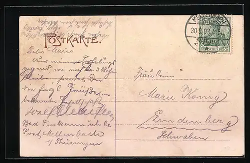 AK Glasbach /Schwarzathal, Ortsansicht mit Bergblick