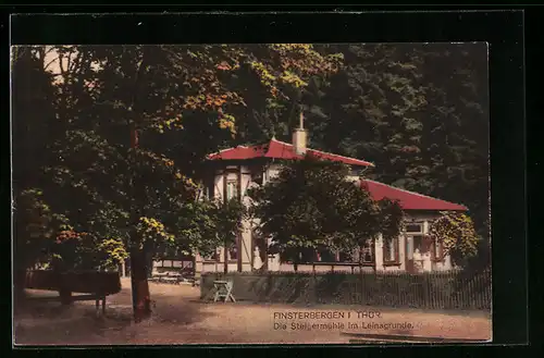 AK Finsterbergen /Th., Gasthaus Steigermühle im Leinagrunde