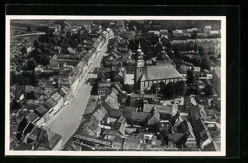 AK Frankenberg /Sa., Ortsansicht vom Flugzeug aus
