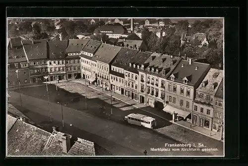 AK Frankenberg /Sa., Marktplatz vom Kirchturm gesehen