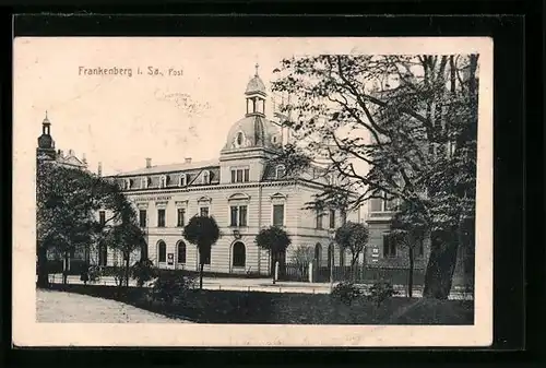 AK Frankenberg /Sa., Post, Strassenansicht