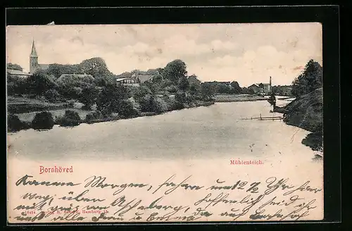 AK Bornhöved, Teilansicht mit Mühlenteich