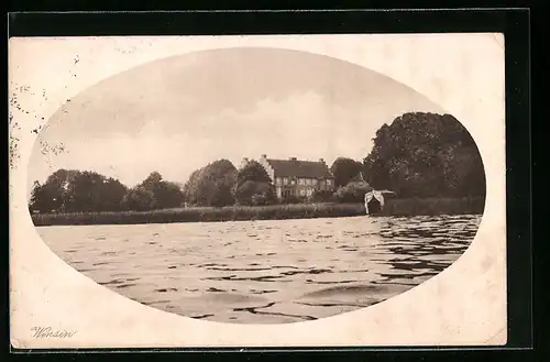 AK Wensin, Gutshaus vom Wasser gesehen