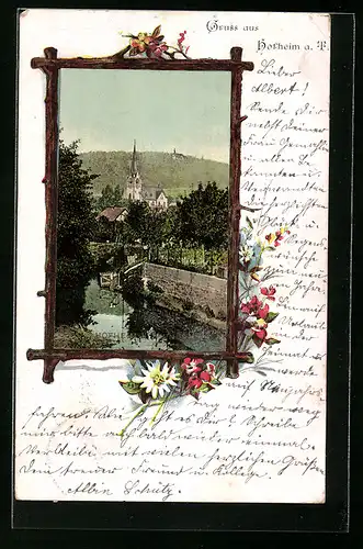 AK Hofheim a. T., Ortsansicht mit Kirche