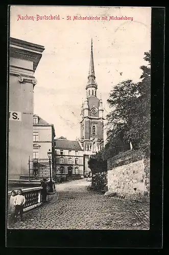 AK Aachen-Burtscheid, St. Michaelskirche mit Michaelsberg