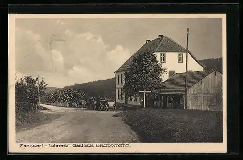 AK Lohrerstrasse im Spessart, Gasthaus Bischbornerhof