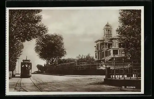 AK Kopenhagen, Strassenpartie mit Strassenbahn