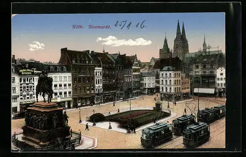 AK Köln, Heumarkt mit Strassenbahn