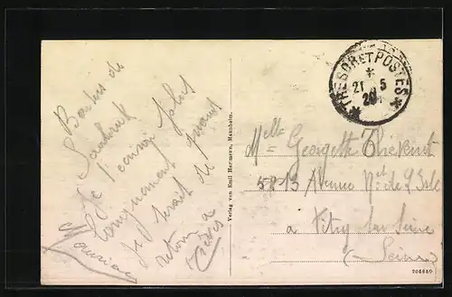 AK Saarbrücken, Marktplatz mit Strassenbahn