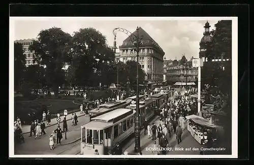 AK Düsseldorf, Blick auf den Corneliusplatz mit Strassenbahn
