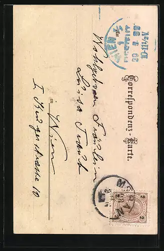 AK Meran, Einsiedler in der Naif, Ortspartie mit Kirche