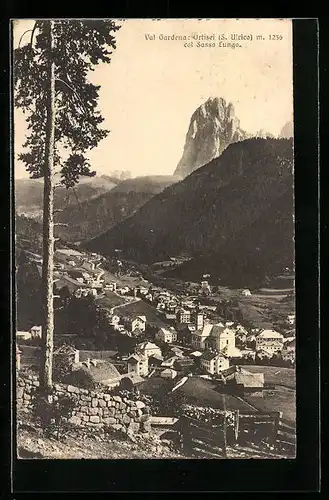 AK Ortisei /Val Gardena, Panorama col Sasso Lungo
