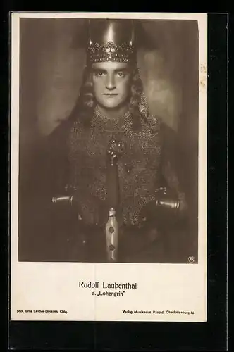 AK Opernsänger Rudolf Laubenthal verkleidet als Lohengrin