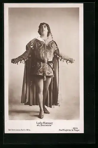 AK Opernsängerin Lulu Kaesser als Broccaccio