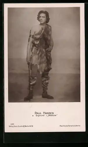 AK Opernsänger Paul Hansen a. Sigmund i. Walküre
