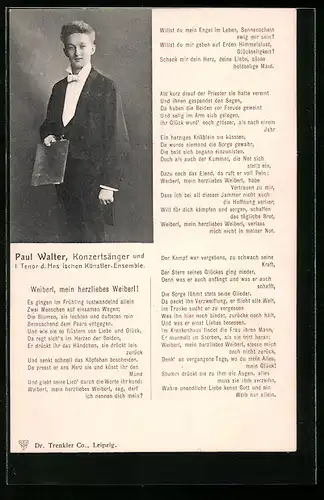 AK Opernsänger Paul Walter im Frack