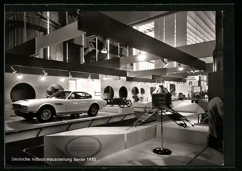 AK Berlin, Deutsche Industrieausstellung 1970, Aston Martin DBS, früher Satellit
