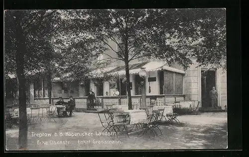 AK Treptow, Gasthaus Lokal Grassmann, Köpenicker Landstrasse Ecke Elsenstrasse