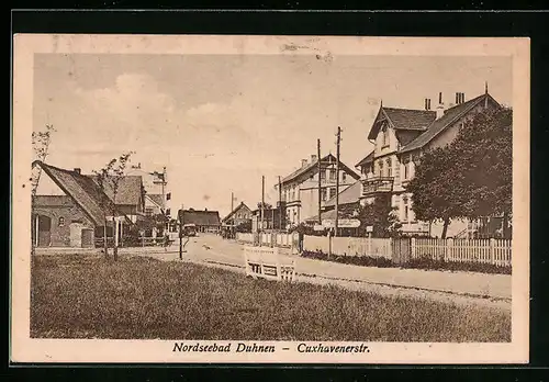 AK Duhnen, Ortsansicht mit Cuxhavenerstrasse
