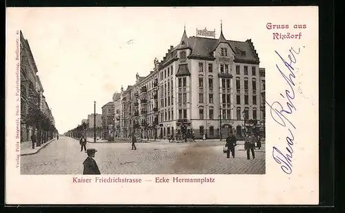 AK Rixdorf, Kaiser Friedrichstrasse, Ecke Hermannplatz, Apotheke