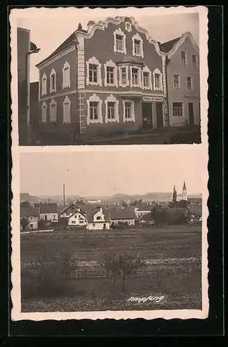 Foto-AK Ampfing, Handlung und Haus Felix Hausberger 1920