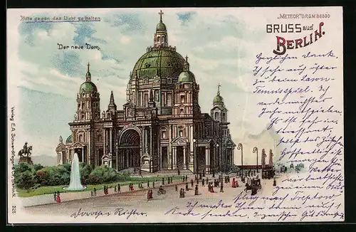 Lithographie Berlin, Der neue Dom, Halt gegen das Licht