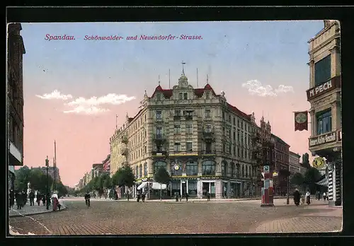 AK Berlin-Spandau, Schönwalder-und Neuendorfer-Strasse