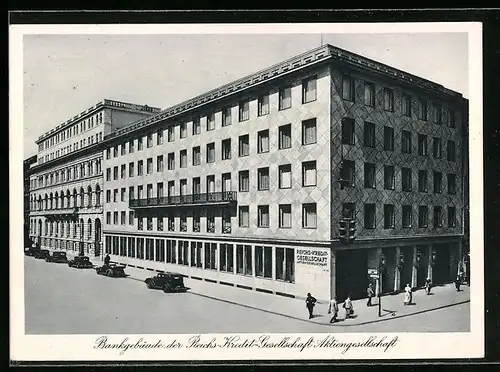 AK Berlin, Bankgebäude der Reichs-Kredit-Gesellschaft Aktiengesellschaft, Französische Strasse 49-56 Ecke Friedrichstrasse