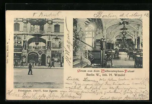 AK Berlin, Gasthaus Weihenstephan-Palast, Friedrichstr. 176 /177