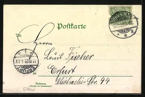 Lithographie Rudolstadt, Rudolsbad, Schloss, Anger