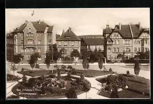 AK Bad Ilmenau i. Thür., Blick auf den Bismarckplatz