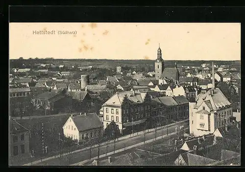 AK Hettstedt /Südharz, Ortsansicht aus der Vogelschau