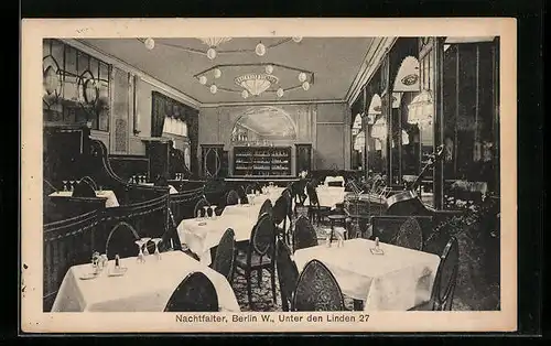 AK Berlin, Restaurant Nachtfalter, Unter den Linden 27