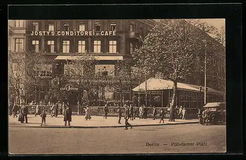 AK Berlin-Tiergarten, Jostys Conditorei und Café am Potsdamer Platz