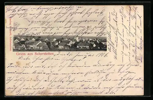 AK Scherstetten, Gesamtansicht mit Kirche