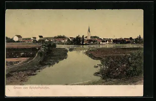 AK Reichertshofen, Gesamtansicht vom Fluss aus