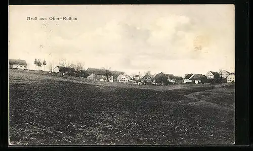 AK Ober-Rothan, Teilansicht mit Kirche