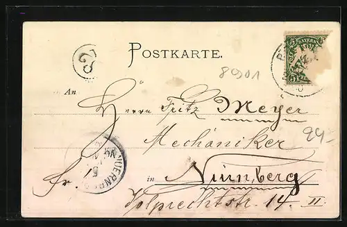 AK Oberottmarshausen, Teilansicht mit Kirche