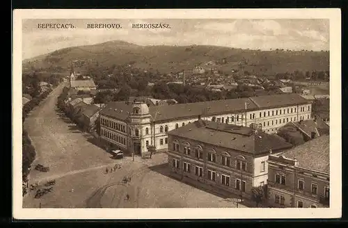 AK Berehovo, Teilansicht mit Strassenpartie