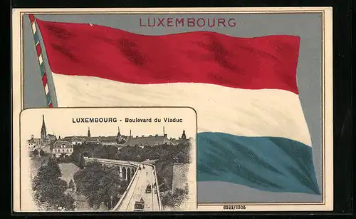 AK Luxembourg, Boulevard du Viaduc, Flagge