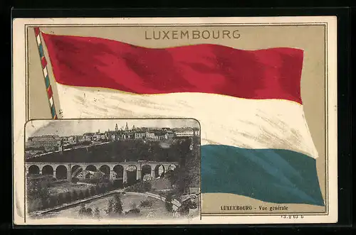 AK Luxembourg, Vue generale, Flagge
