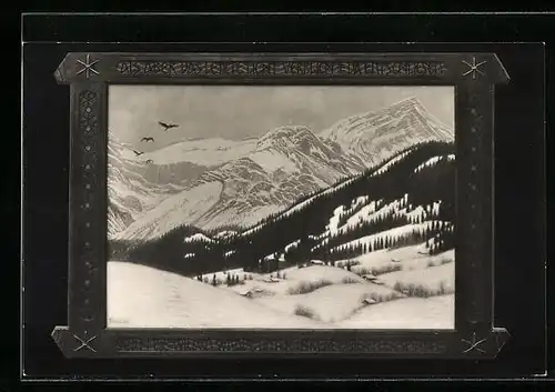 Künstler-AK Fidus: Winterabend im Berner Oberlande 1908