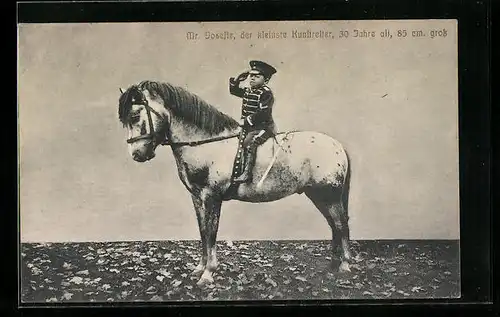 AK Mr. Josefie, der kleinste Kunstreiter, Liliputaner