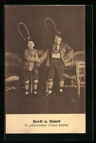 AK Bertl und Hansl, D` urkomischen Liliput-Aelpler