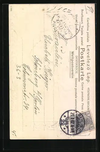 Präge-Lithographie Erster Kuss des Trompeters von Säckingen