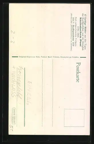 AK Stadtpostbote 1830, Sächsische Briefsammlung in Dresden