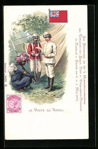 Lithographie La Poste au Natal, 4. Generalversammlung d. Bayer. Post- u. Telegraphen-Peronals 1904